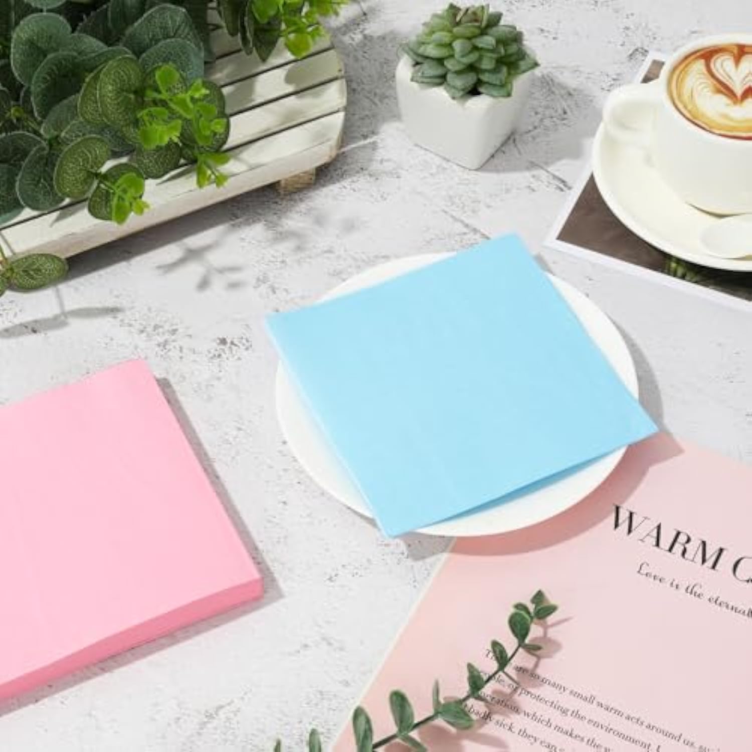 50Pcs Gender Reveal Cocktail Napkins 5 Inch Baby Shower Gender Reveal Disposable Paper Napkins Light Blue Pink Beverage Napkin For Baby Shower Birthday Party Supplies Decor