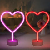 Valentines Day Decorations, 2 Pack Heart Neon Signs, Led Pink Lights Battery Operated Or Usb Powered, Neon Lights Heart Decor For Valentine'S Day Gifts, Wedding, Party, Pink Room Decor
