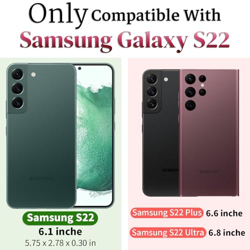 For Galaxy S22 Case With Screen Protector: [Military Grade 20Ft. Drop Tested] Slide Camera Cover Ring Shockproof Protective Phone Case For - Samsung Galaxy S22 (Black)