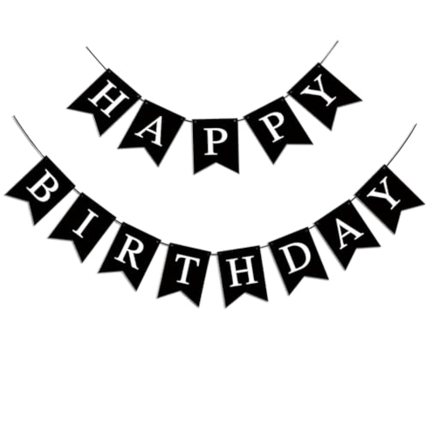 Happy Birthday Banner, Black Happy Birthday Decorations Birthday Sign For Birthday Party Backdrop Decor, Black Happy Birthday Sign Party Hanging Supplies For Girls Boys And Women