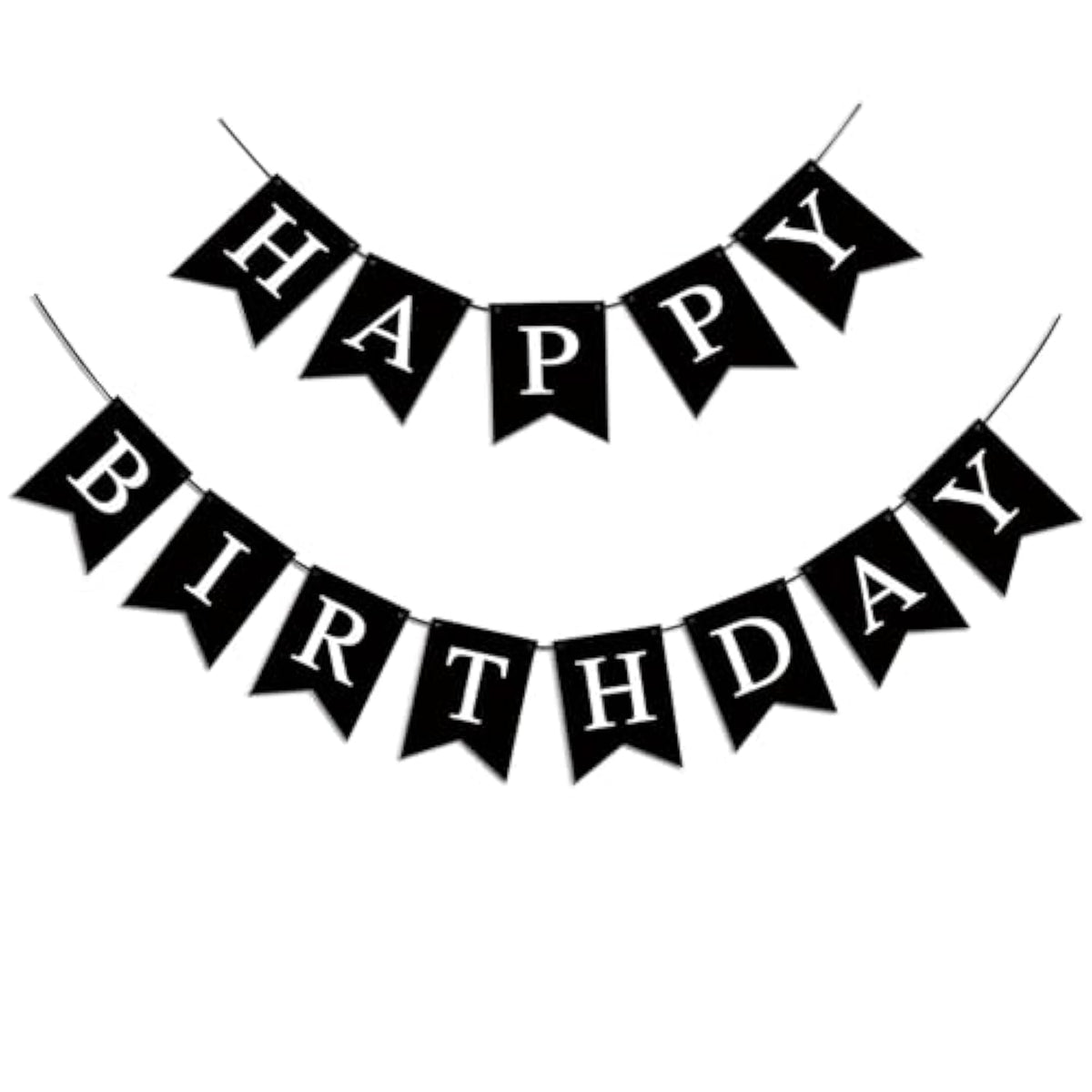 Happy Birthday Banner, Black Happy Birthday Decorations Birthday Sign For Birthday Party Backdrop Decor, Black Happy Birthday Sign Party Hanging Supplies For Girls Boys And Women
