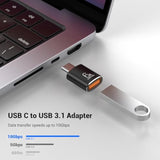 8 Pack 10Gbps/120W Type C Male To Usb Female Otg Adapter, Black Usb C To Usb3.1 Adapter For Smartphone, Pc, Laptop, Tablet, Keyboard Etc.