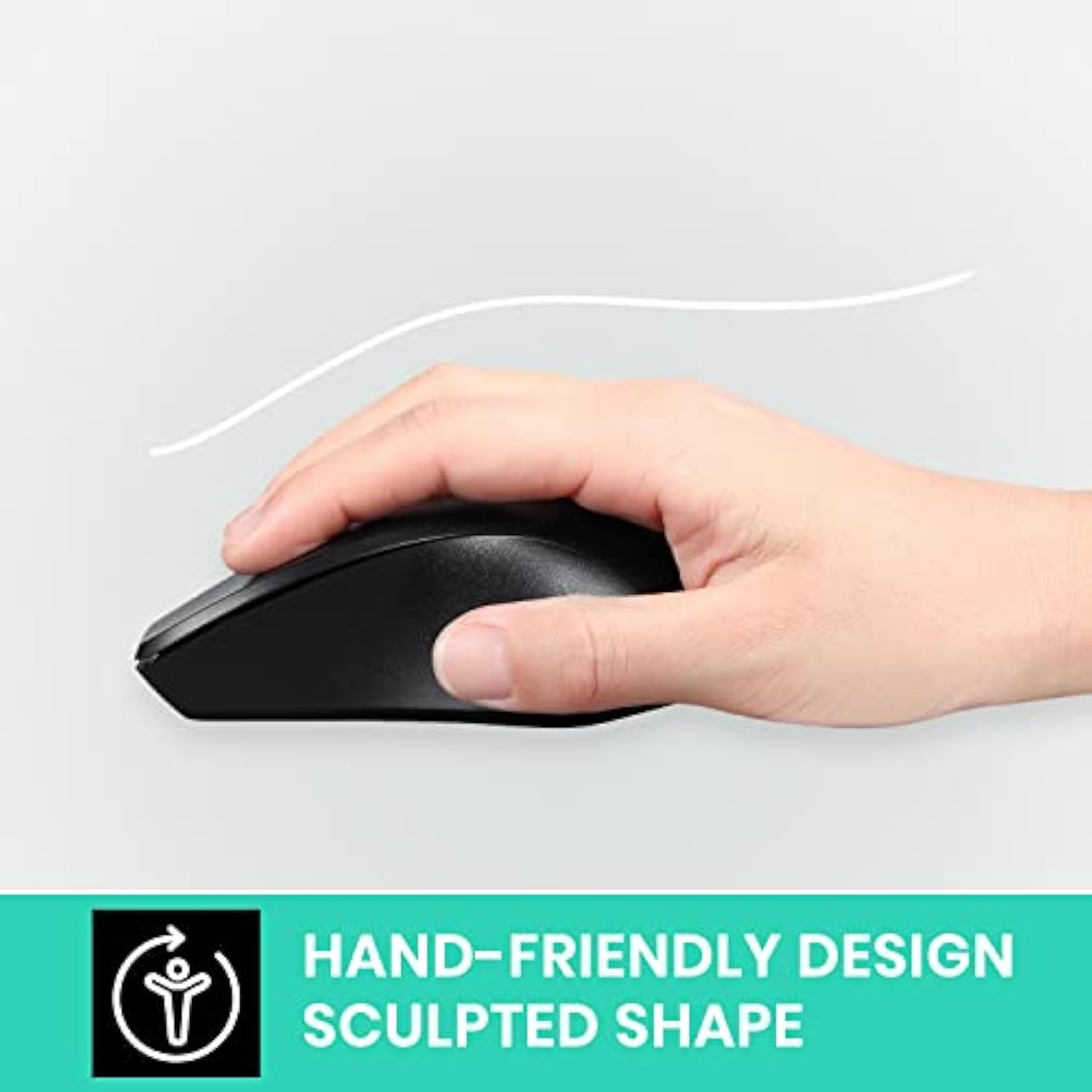 Perixx PERIMICE-621B Wireless Mouse - Silent Click with Ergo Design - Compatib