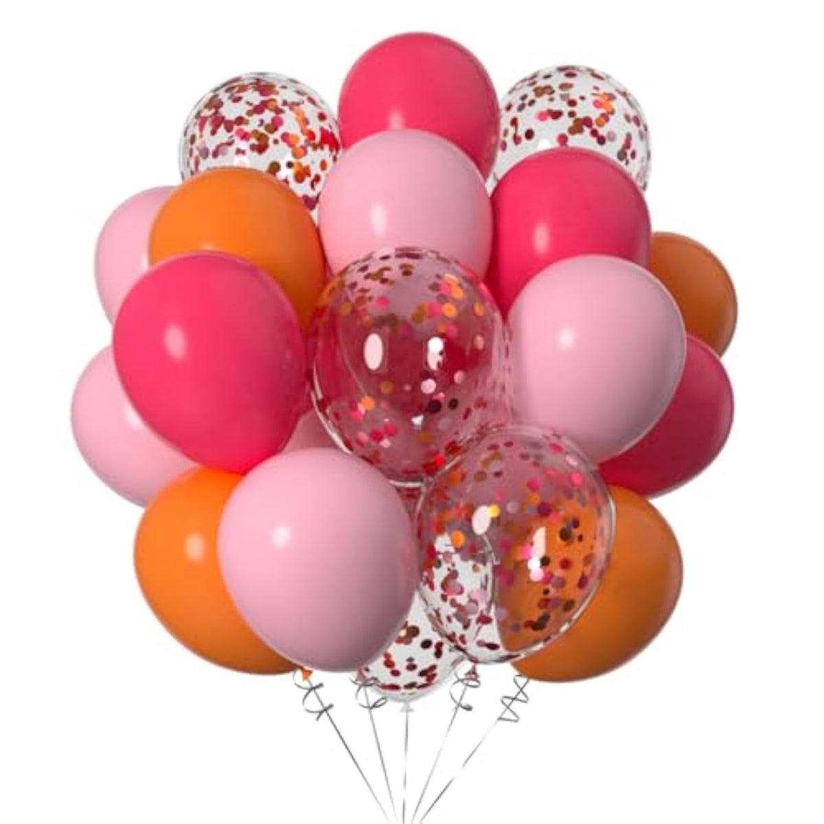 Pink Orange Balloons,Pink And Orange Balloons Confetti Latex Balloon For Party Decorations,12 Inch,Pack Of 50