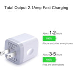 Usb Wall Charger, Double Dual Port 2.1Amp Fast Brick Base Adapter Charging Block Charger Cube Plug Box For Iphone 16E 16 Pro Max 15 14 13 12 11 Pro X 6 6S 7 8 Plus, Ipad, Samsung, Android