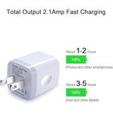 Usb Wall Charger Adapter, 5Pack 2.1Amp Fast Dual Port Wall Usb Plug Charging Block Charger Brick Cube Box For Iphone 16E 16 Pro Max 15 14 13 12 11 Xs Xr X 8 7, Samsung, Android