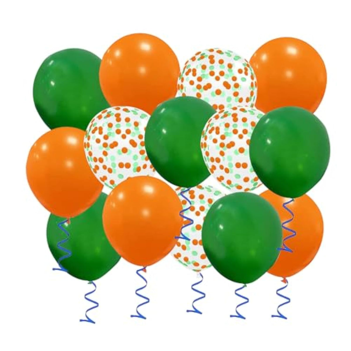 12Inch Green Orange Balloons With Green Orange Confetti Balloons Perfect For Party Decorations,Pack Of 50
