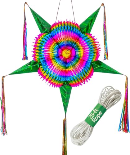 Large Piñata 32 Inch, Big Pinata for Birthday Party, Star Pinata