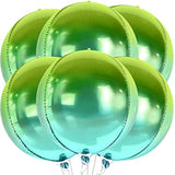 , Big Gradient Green Mylar Balloons - 22 Inch, Pack Of 6 | Xtralarge Metallic Green Balloons For Tropical Party Decorations, Birthday Decoration, Halloween Decorations