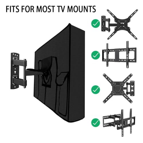 Waterproof Outdoor TV Covers for 55 to 58 inches Outside TV, 600D Thick Fabric TV Screen Protector Cover with Remote Control Pocket - Size 55''W x