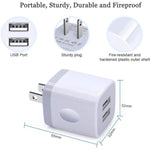 Usb Wall Charger, Double Dual Port 2.1Amp Fast Brick Base Adapter Charging Block Charger Cube Plug Box For Iphone 16E 16 Pro Max 15 14 13 12 11 Pro X 6 6S 7 8 Plus, Ipad, Samsung, Android