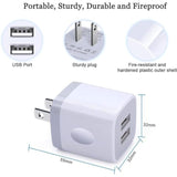 Usb Wall Charger, Double Dual Port 2.1Amp Fast Brick Base Adapter Charging Block Charger Cube Plug Box For Iphone 16E 16 Pro Max 15 14 13 12 11 Pro X 6 6S 7 8 Plus, Ipad, Samsung, Android