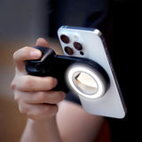 Magnetic Selfie Ring Light, Snap Grip with Detachable Bluetooth Remote Control for iPhone, Rechargeable LED Fill Light, Smartphone Camera Handle,