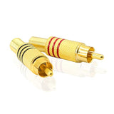 Rca Stereo Connector Plug With Spring Coax Audio Solderless Gold Plated Adapte