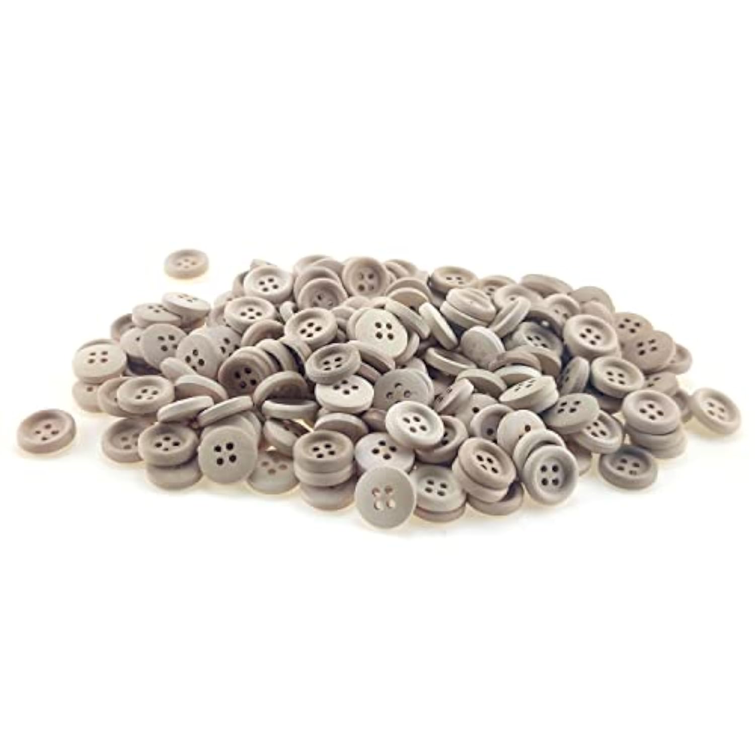 200 Pcs 15Mm 0.6 Inch Round Wooden Buttons With 4 Holes Wood Sewing Bu