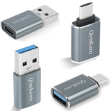 (4-Pack) 2 * Type C Female To A Male Charger Converter & 2 * Usb C Male To Usb Female Otg Adapter, For Iphone 16 15 14 13 Plus Pro Max,Apple Watch 10,Airpods,Ipad,Car,Samsung Galaxy S23 S24 Ultra