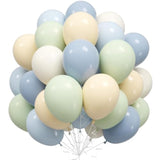 50Pcs Dusty Blue & Green Balloons 12" for First Birthday & Baby Shower Decor