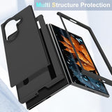 For Samsung Galaxy Z Fold 7 Case With Holder, Hard Pc Protective Case, Scratch-Resistant Rugged Cover For Galaxy Z Fold 7, Folding Stand Case (Black)