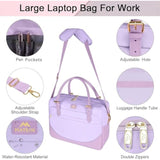Laptop Briefcase For Women, Fashion 15.6 Inch Computer Sleeve Bag Case With Adjustable Shoulder Strap, Water Resistant Cute Purple Messenger Work Tote Bag Gifts For Women Nurse Teacher College