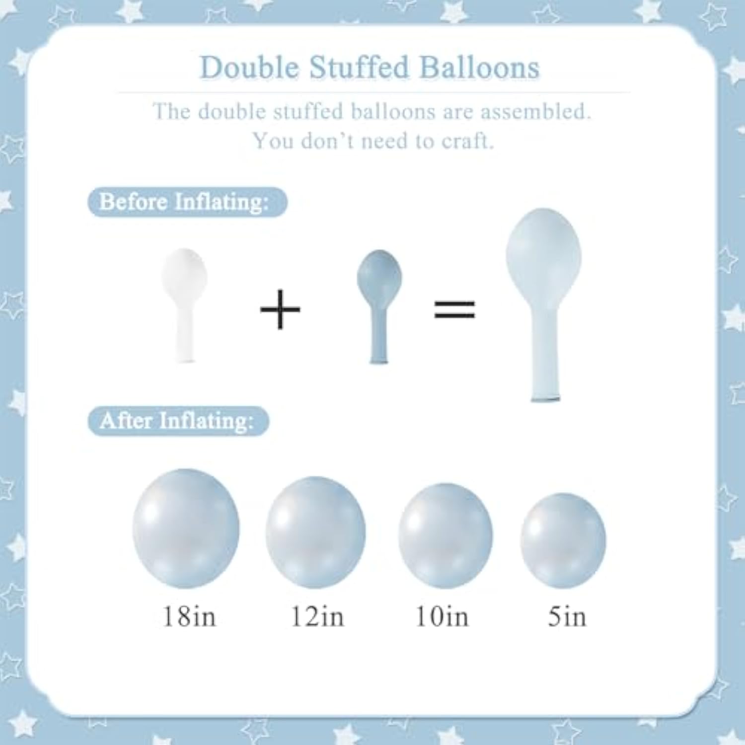 Blue Balloon Arch Kit, 127Pcs Double Stuffed Balloon Arch Garland Kit Include Pearl Blue Macaron Light Blue White Clear Balloons For Bridal Shower Baby Shower Birthday Wedding Decorations