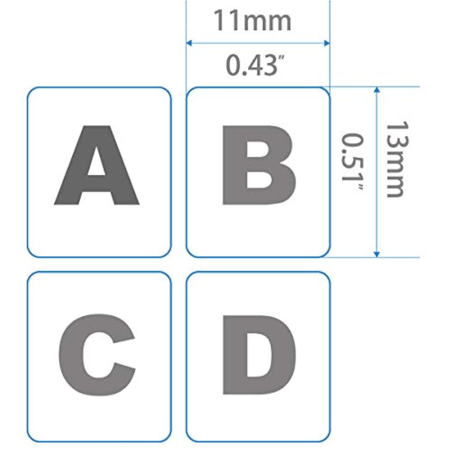 2 Pack English Keyboard Stickers Big Letter Full Set (120 Pcs), Universal Pc C