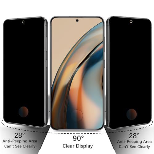 2 Pack Privacy Screen Protector for  Galaxy S24 FE Anti Spy Private Tempered Glass, Support Fingerprint Unlock, Anti Scratch, Bubble Free