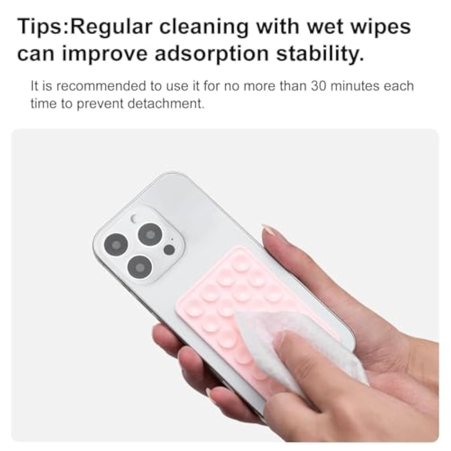 2PCS Silicone Suction Phone Mount, Hands-Free Holder for Selfies & Videos