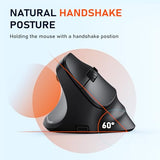 Left-Handed Ergonomic Mouse, Wireless Vertical Rgb Rechargeable Mouse, Bluetooth(5.2 + 3.0) & Usb-A With Usb-C Adapter 4 Adjustable Dpi Mice For Mac/Windows/Pc/Tablet/Ipad Black