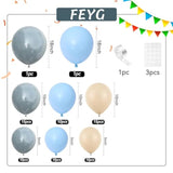 Dusty Blue Beige Balloon Garland Kit  Baby Shower, Birthday & Wedding Party Decorations