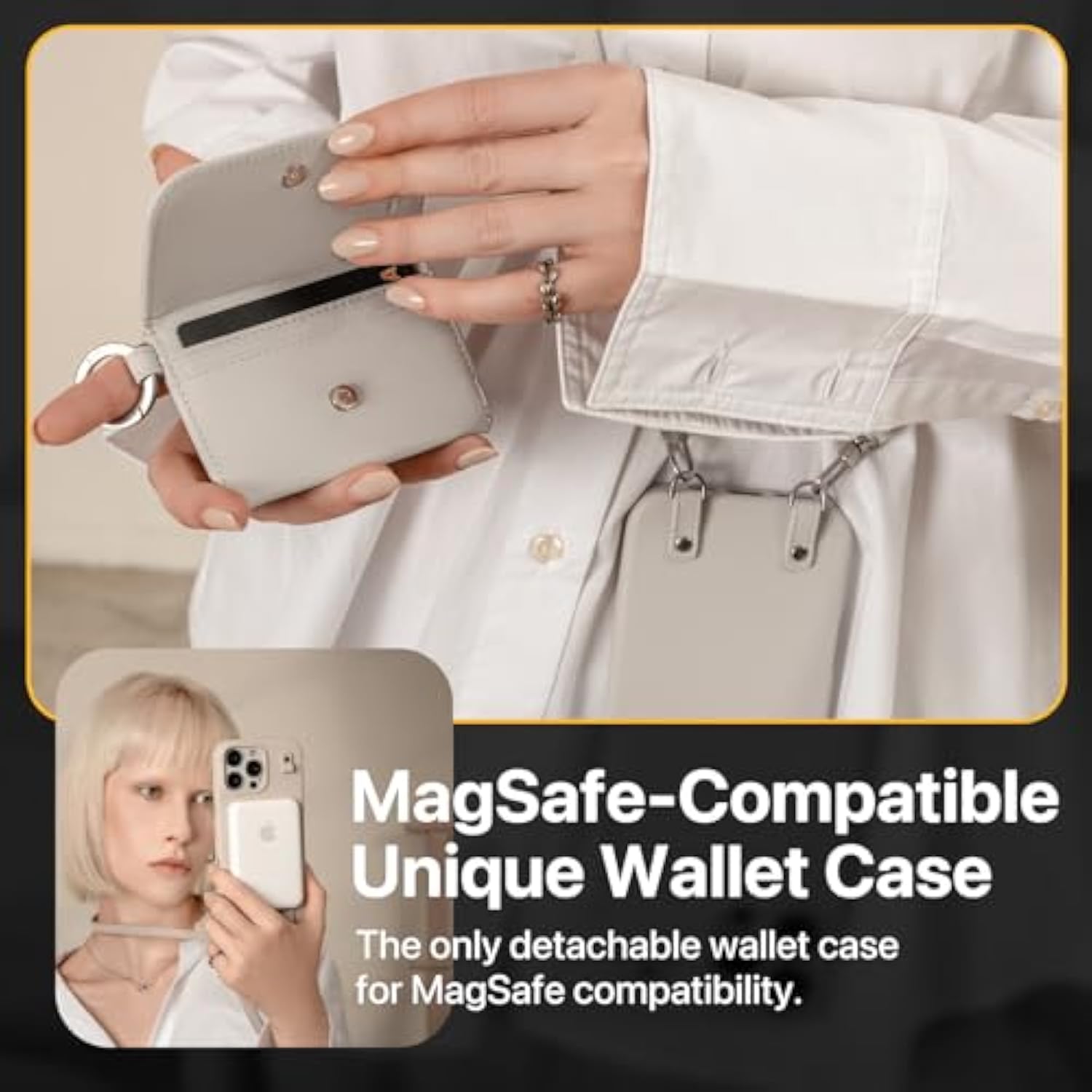 Designed For Iphone 16 Pro Wallet Case 6.3" - Detachable Wallet Case With Crossbody Strap, 16Ft Ultimate Drop Protection, [The Only Phone Case With Purse Compatible With Magsafe] | Pouch M