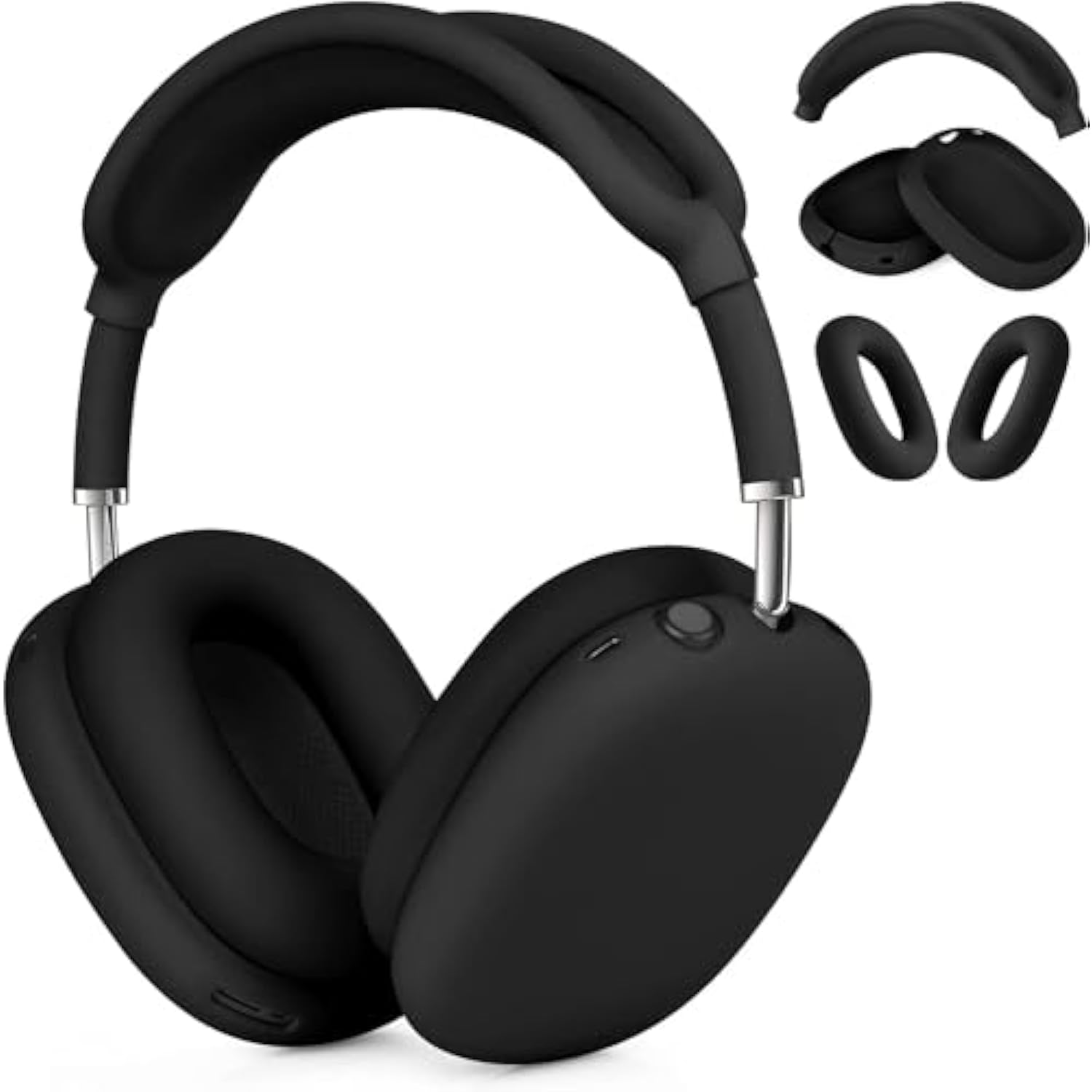 Silicone Case For Airpods Max - Anti-Scratch Ear Pad, Ear Cups, And Headband Cover - Soft Protector Accessories For Apple Airpods Max (Black)