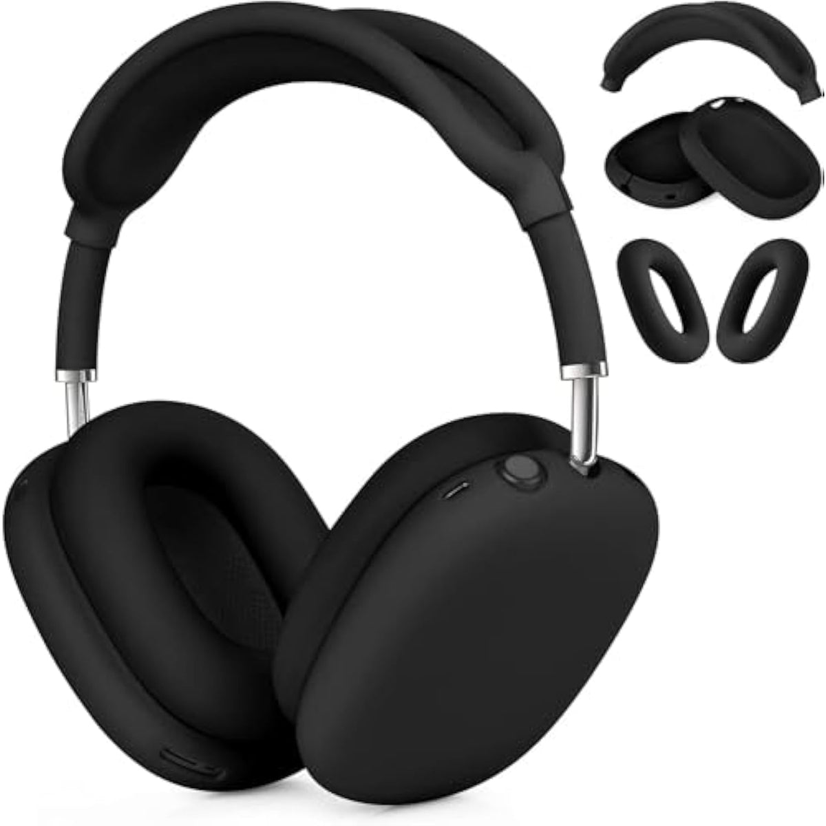 Silicone Case For Airpods Max - Anti-Scratch Ear Pad, Ear Cups, And Headband Cover - Soft Protector Accessories For Apple Airpods Max (Black)