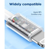 15 Ft Iphone Charger Cord Extra Long, [Apple Mfi Certified] Lightning Cable 5M, 2.4A Long Iphone Charger Cable Fast Charging Cable 15 Foot For Iphone 14/14Pro/13/12/11/11Pro/X/Xr/Xs Max/8-White
