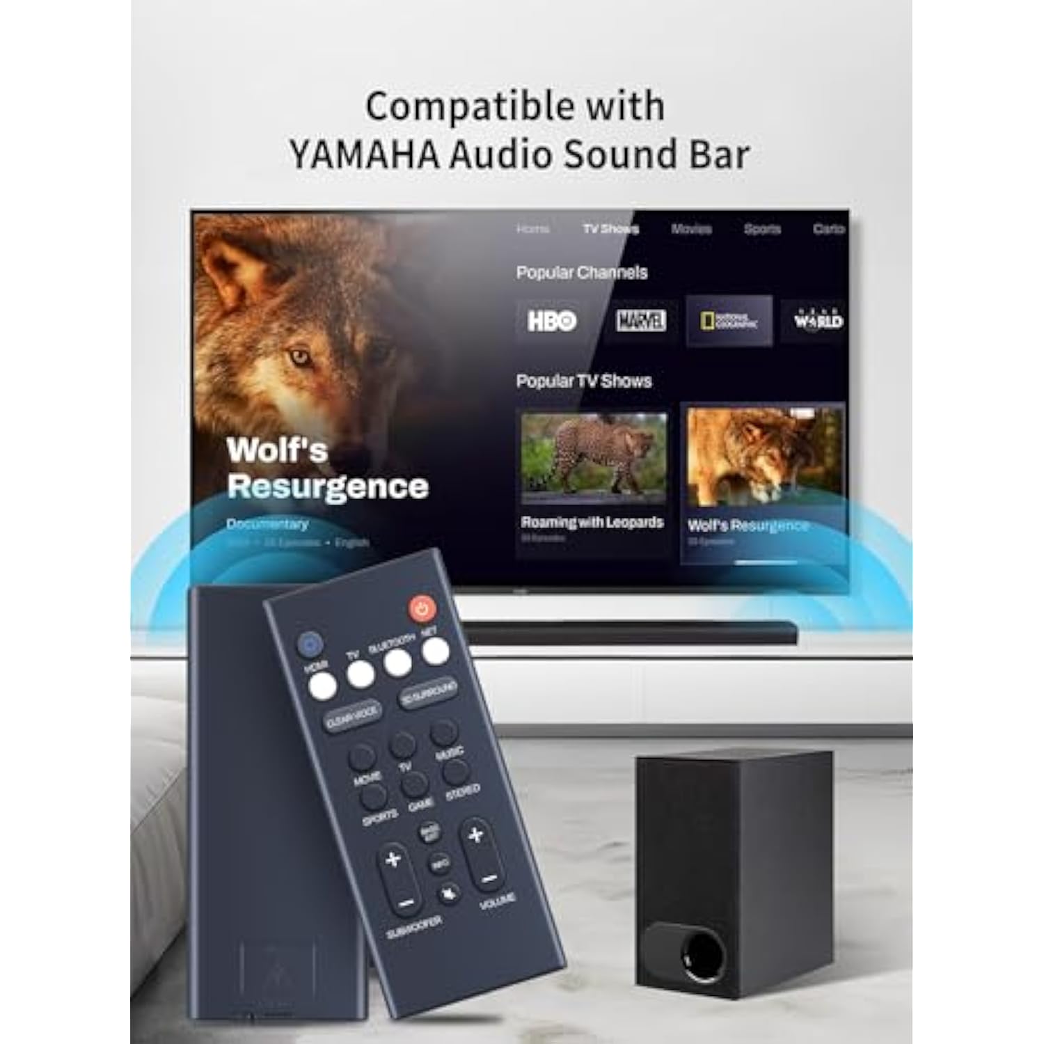 Replacement Remote for Yamaha Soundbars Yas-209 Yas-109 and Compatible Models