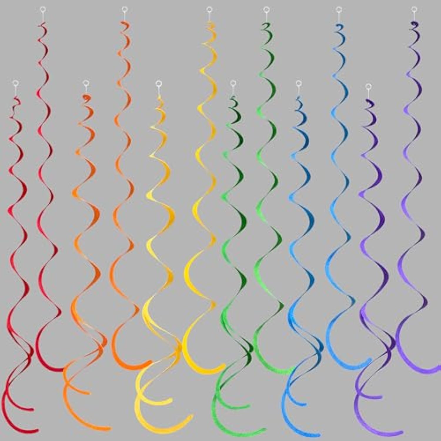 36-Pack Rainbow Swirl Ceiling Decorations – Colorful Felt Spirals for Birthday, Fiesta & More