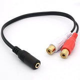 3.5Mm Female To Dual Rca Phono Stereo Splitter Cable 3.5 Jack Socket To 2Rca Audio Adapter Extender Cord 8Inch/20Cm (2Rca Female)