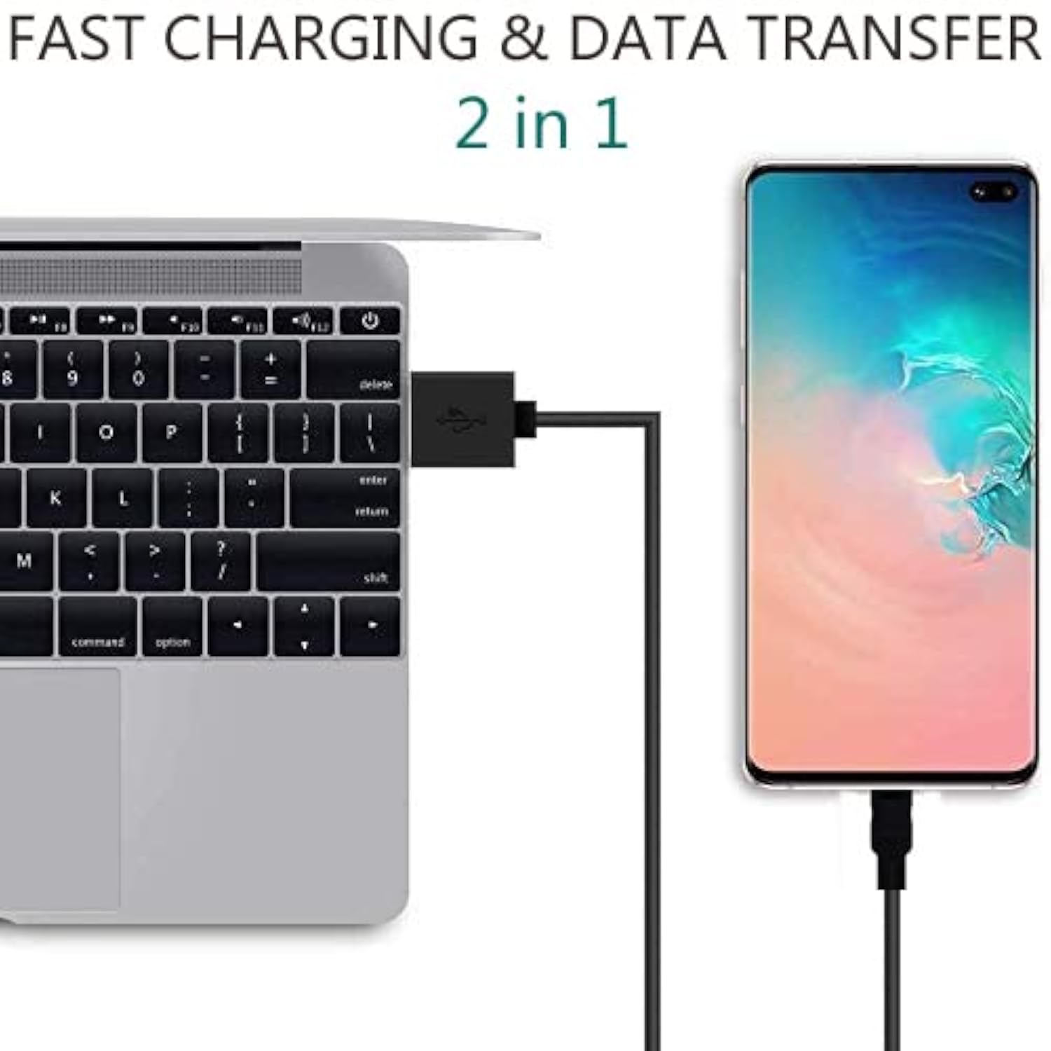 Micro Usb Cable, 2 Pack [6Ft, 6Ft], Fast Charging Cable, High Speed Android Charging Cable, Android Phone Cable For Samsung Galaxy S7 Edge S6 S5 And More, Trustable