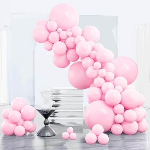 Baby Pink Balloons 152pcs Pastel Pale Light Pink Different Sizes