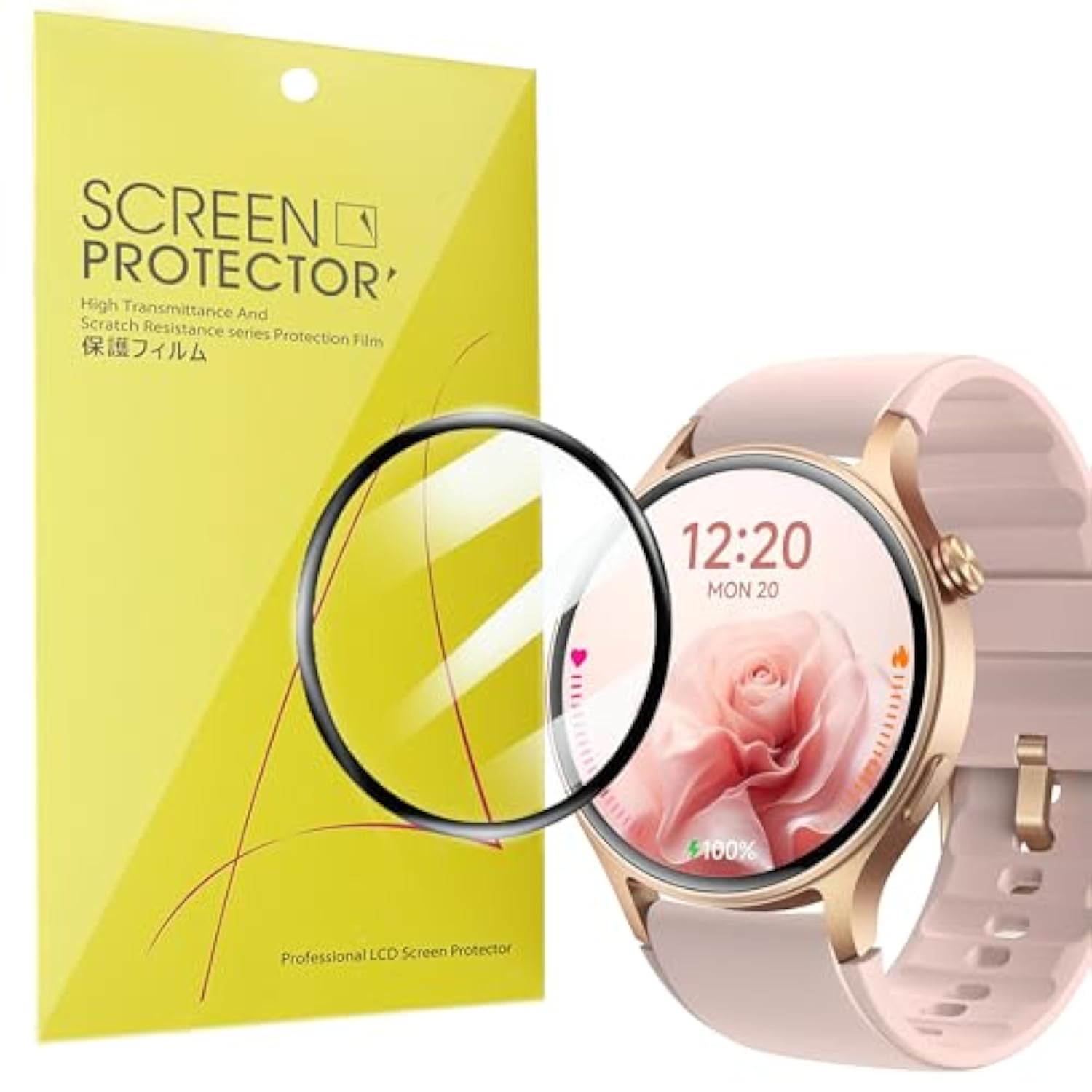 Compatible For Aeac Smart Watch Screen Protector, [3 Pack] 3D Full Coverage Pet Soft Screen Protector Film Compatible For Aeac 1.32 Inches Round Smart Watch (3 Pack)