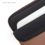 Leather Laptop Sleeve Compatible With 16 Inch Macbook Pro M4 2024 & 15 Inch Macbook Air M4 M3 M2 2025, Brown