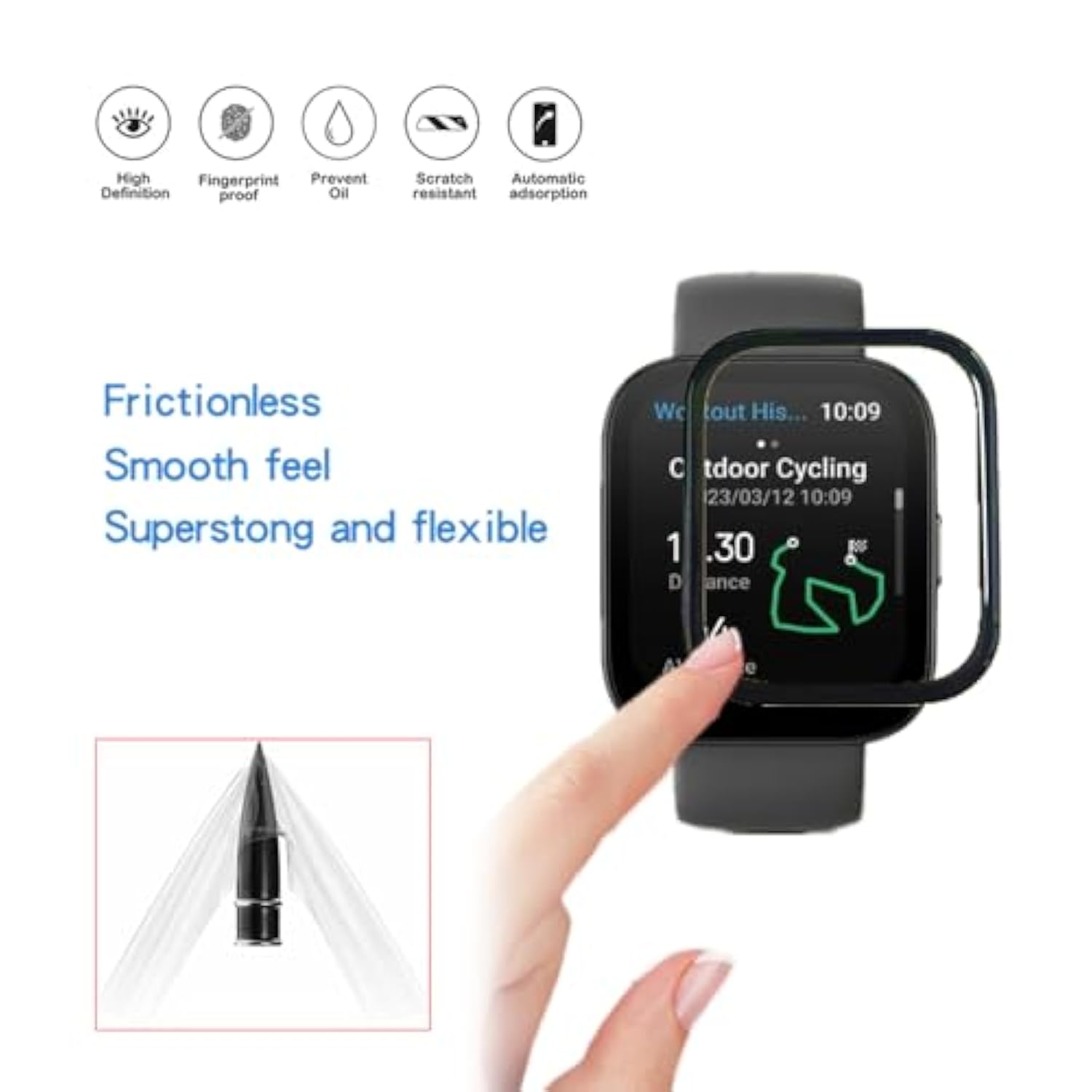 Compatible For Amazfit Bip 5 Screen Protector, 3D Full Screen Coverage Case Curved Edge Tpu Protective Film For Bip 5 Smart Watch (3 Pcs)