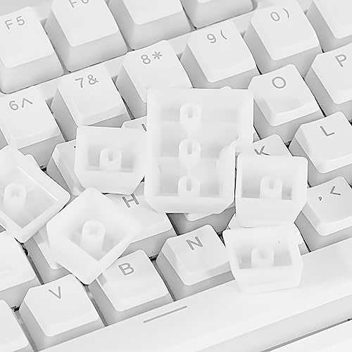 White Pudding Keycaps Backlit Pbt Doubleshot Cherry Mx Keyset Oem Profile For Us Uk Layout 61 68 84 87 104 108 Mx Switches Mechanical Keyboard(White)