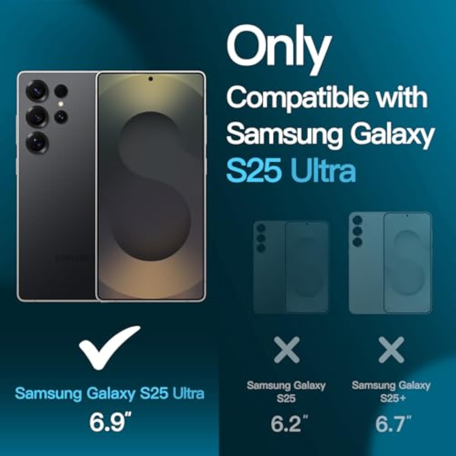JETech Screen Protector for Samsung Galaxy S25 Ultra 5G with Camera Lens Protector, Tempered Glass Film, Fingerprint ID Compatible, HD Clear, 2-Pack Each