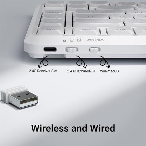 J1 Low-Profile Wireless Mechanical Keyboard - Qmk/Via Rgb Backlit, 2.4G/Bluetooth/Usb-C Triple Mode, 75% Layout Pbt Keycaps, Brown Tactile Switch, Mac/Win/Linux Compatible - Black