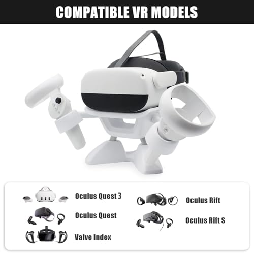 Vr Stand, Vr Headset Stand Vr Display Holder Storage Virtual Reality Headset Desktop Display Stand For Oculus Quest 2, Quest 3/3S, Rift, Rift S, Valve Index Headsets & Touch Controllers