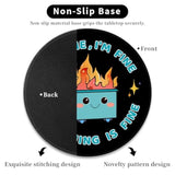 2 Pack Dumpster On Fire Mouse Pad, Funny Cute Mousepad For Desk Accessories, Small Round Mouse Pad For Wireless Mouse Gaming Computer Laptop, This Is Fine Home Office Supplies Decor