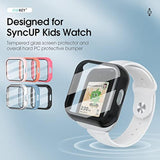 For Syncup Kids Watch Screen Protector, Upgraded 3Pack Hard Pc & Tempered Glass T-Mobile Sync Up Kids Watch Screen Protector Case Cover For Kids, Anti-Scratch And Touch Sensitive