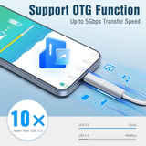 Male To Usb C Female Adapter,Usb C To Adapter Support Otg/Audio/Data Transfer/Pd 10W Adapters For I-Phone 14/13/12/11/I-Pad, 2 Pack