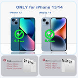 Compatible With Iphone 13 & 14 Case 6.1'' With Magnetic Ring Stand [Military Drop Protection][Compatible With Magsafe] Shockproof 13 & 14 Phone Case For Men Wowen,Cyan