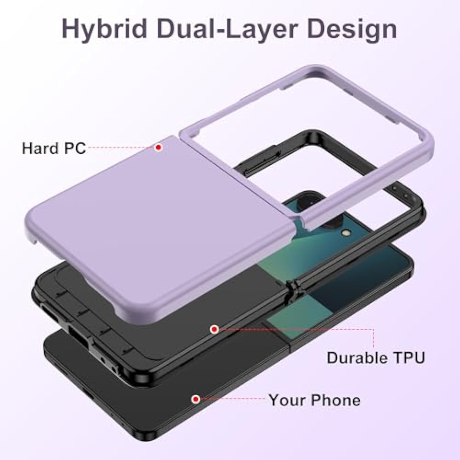 For Samsung Galaxy Z Flip 7 Case Hinge Protection Full Body Military Grade Cover Anti-Scratches Shockproof Hard Pc Ultra-Thin Phone Cover For Galaxy Z Flip 7, Purple